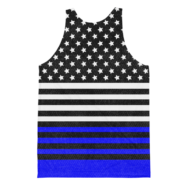 65 MCMLXV Men's Americana Royal and Black USA Flag Printed Tank Top - 65mcmlxv