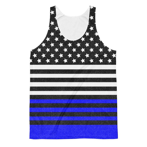65 MCMLXV Men's Americana Royal and Black USA Flag Printed Tank Top - 65mcmlxv