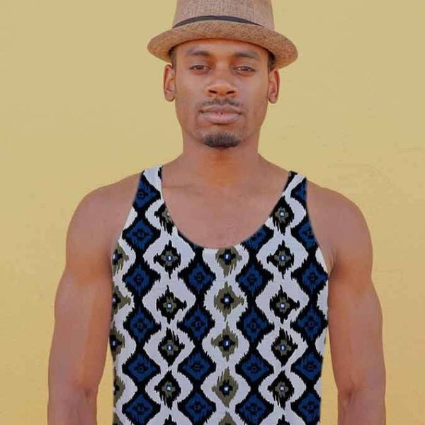 65 MCMLXV Men's Batik Ikat Print Tank Top - 65mcmlxv