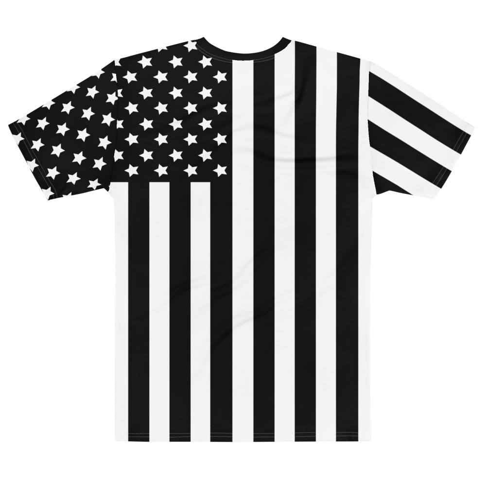 65 MCMLXV Men's Black & White Americana Flag Print T-Shirt
