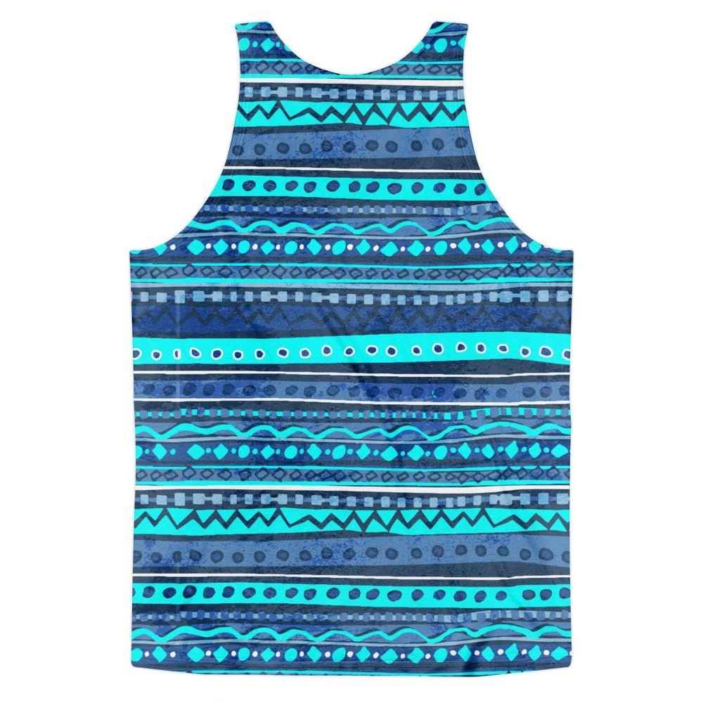 65 MCMLXV Men's Blue Batik Stripe Tank Top
