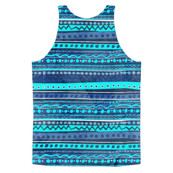 65 MCMLXV Men's Blue Batik Stripe Tank Top - 65mcmlxv
