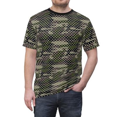 65 MCMLXV Men's Camouflage Polka Dot Print T-Shirt - 65mcmlxv