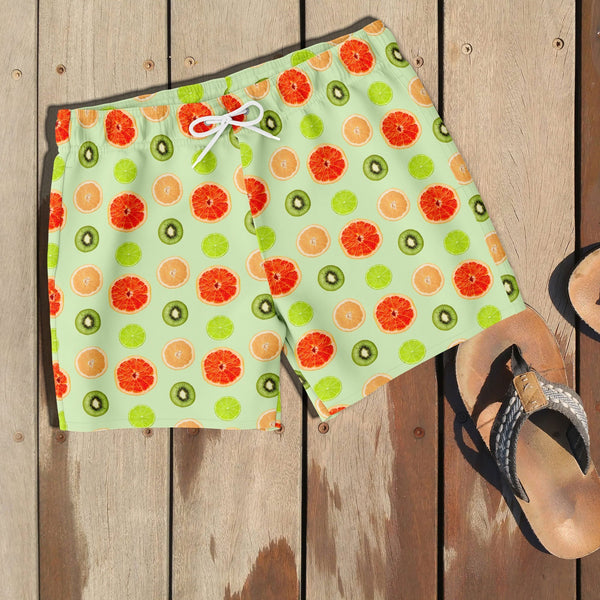 65 MCMLXV Men's Citrus Fruit Toss Print Swim Trunk - 65mcmlxv