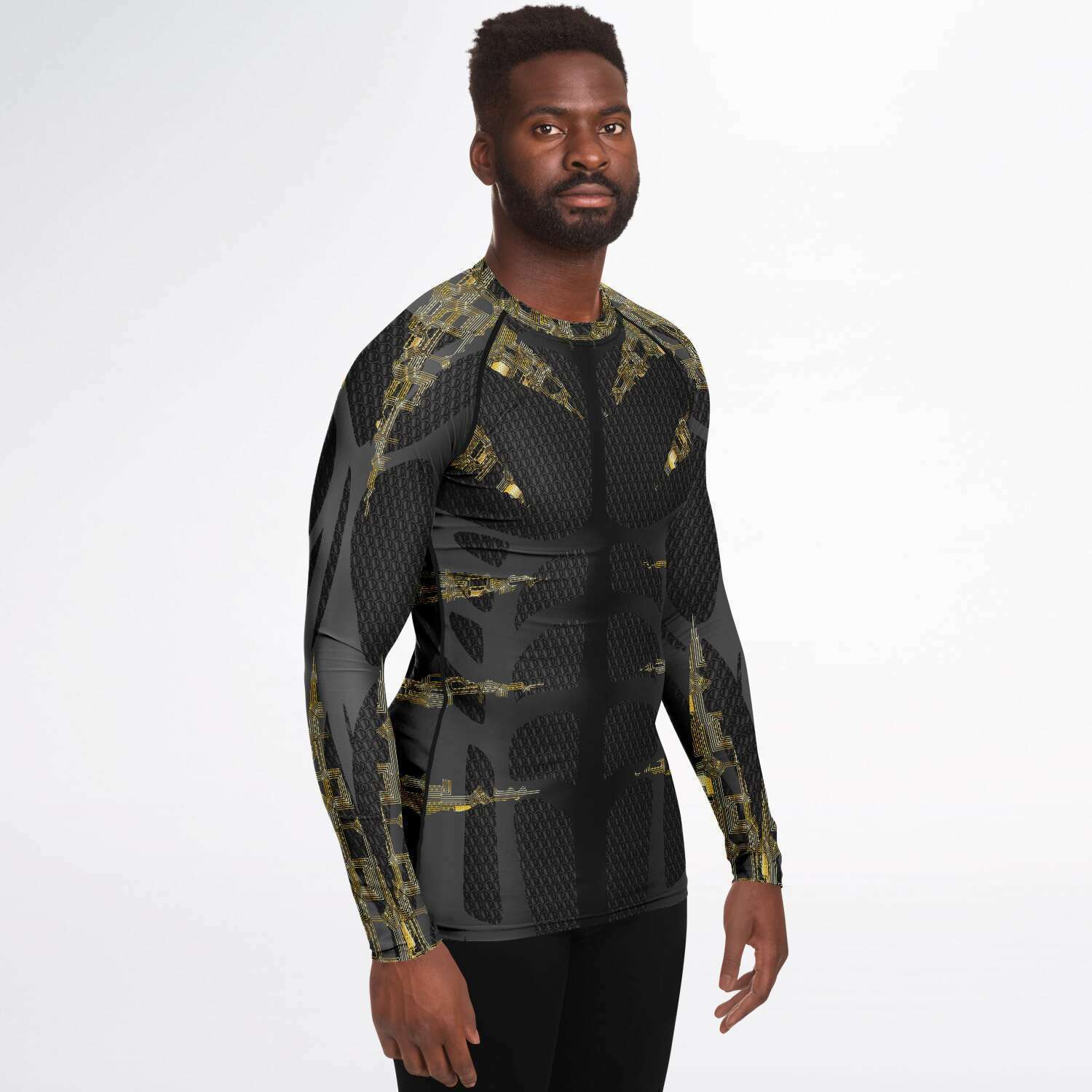 65 MCMLXV Men's Cosplay "Cyberine" Cyber Wolverine Inspired Print Rashguard Top - 65mcmlxv