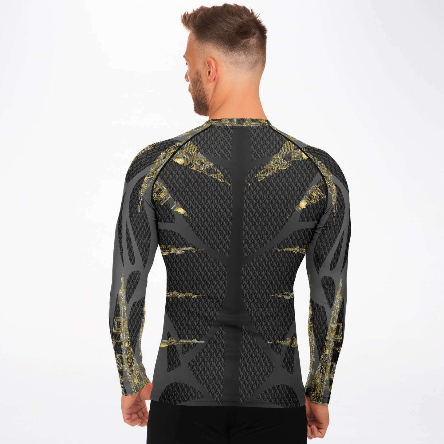 65 MCMLXV Men's Cosplay "Cyberine" Cyber Wolverine Inspired Print Rashguard Top - 65mcmlxv