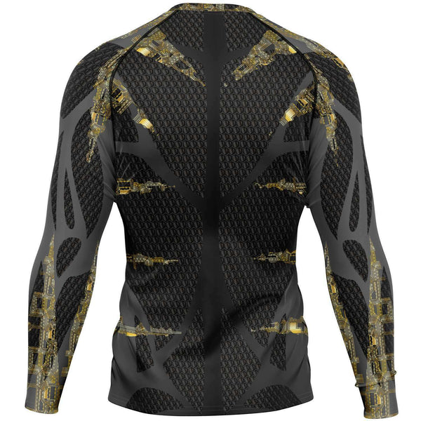 65 MCMLXV Men's Cosplay "Cyberine" Cyber Wolverine Inspired Print Rashguard Top - 65mcmlxv