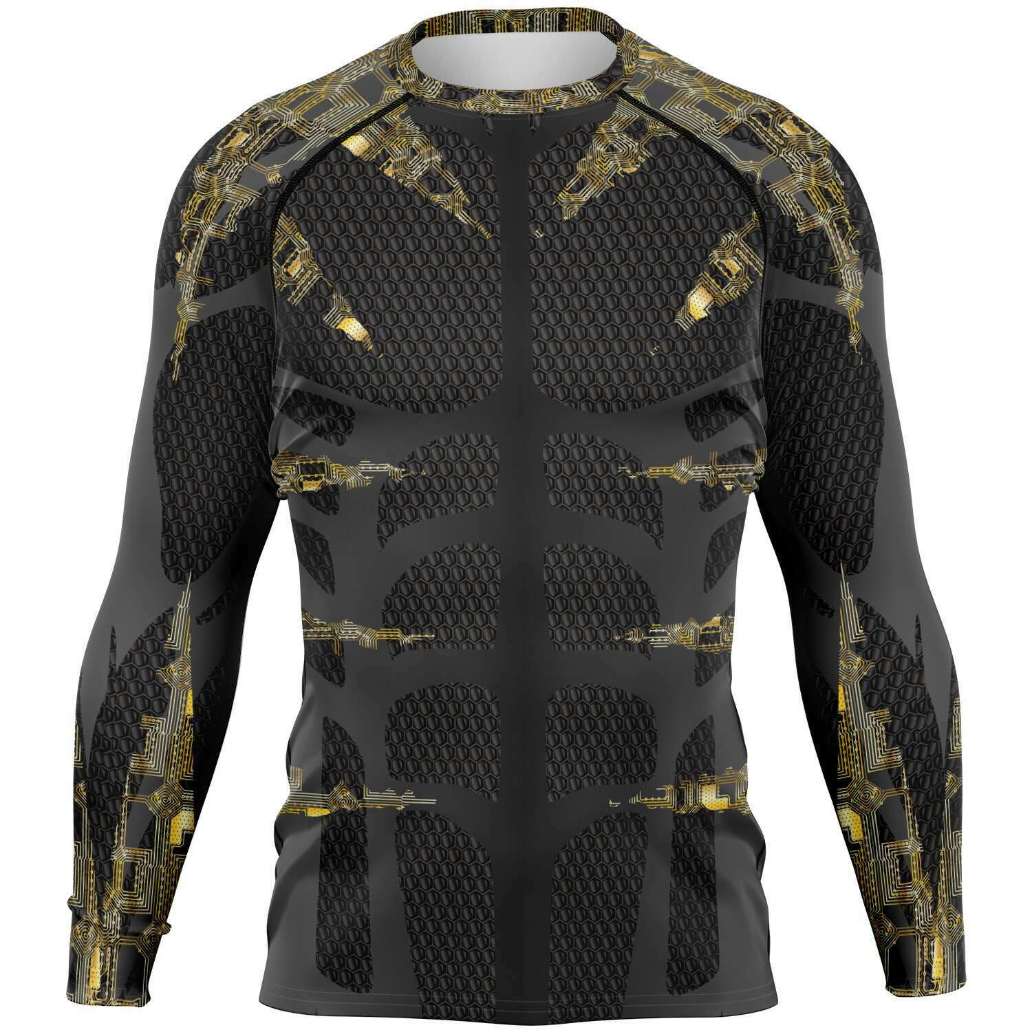 65 MCMLXV Men's Cosplay "Cyberine" Cyber Wolverine Inspired Print Rashguard Top - 65mcmlxv