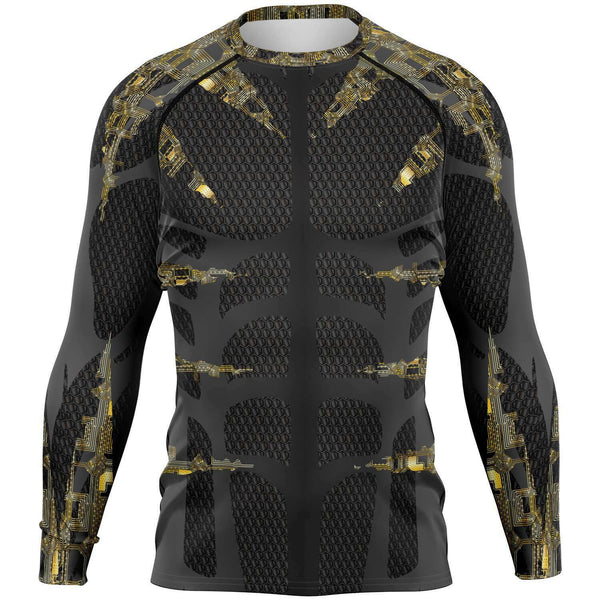 65 MCMLXV Men's Cosplay "Cyberine" Cyber Wolverine Inspired Print Rashguard Top - 65mcmlxv