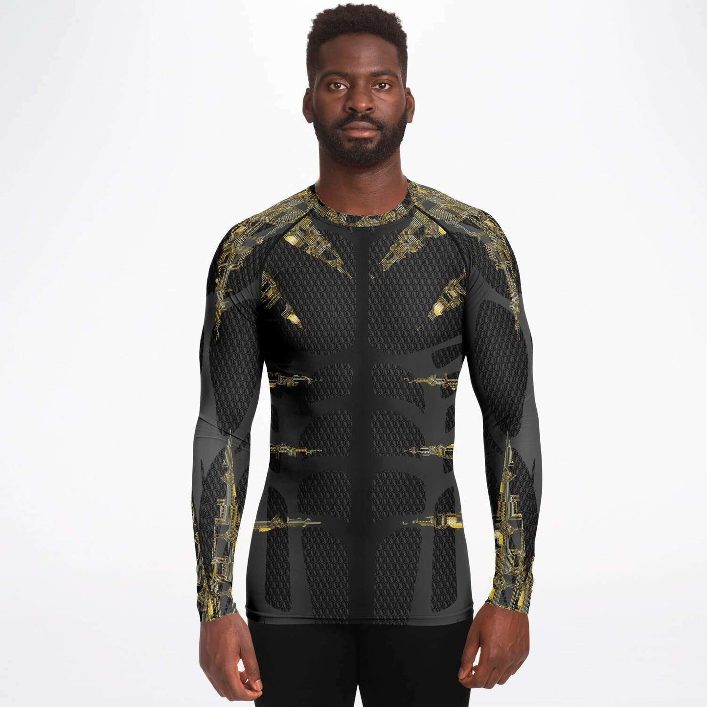 65 MCMLXV Men's Cosplay "Cyberine" Cyber Wolverine Inspired Print Rashguard Top - 65mcmlxv