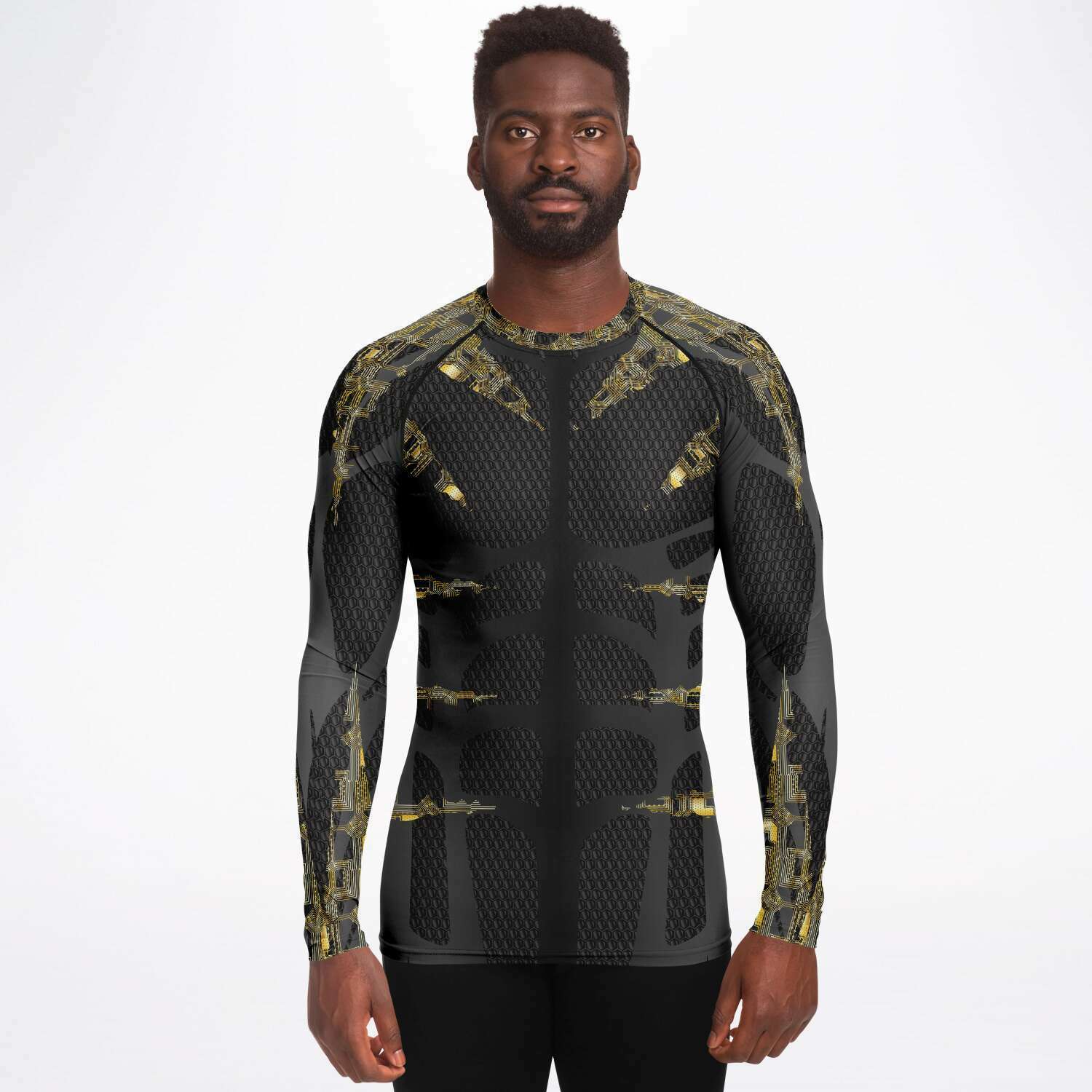 65 MCMLXV Men's Cosplay "Cyberine" Cyber Wolverine Inspired Print Rashguard Top - 65mcmlxv