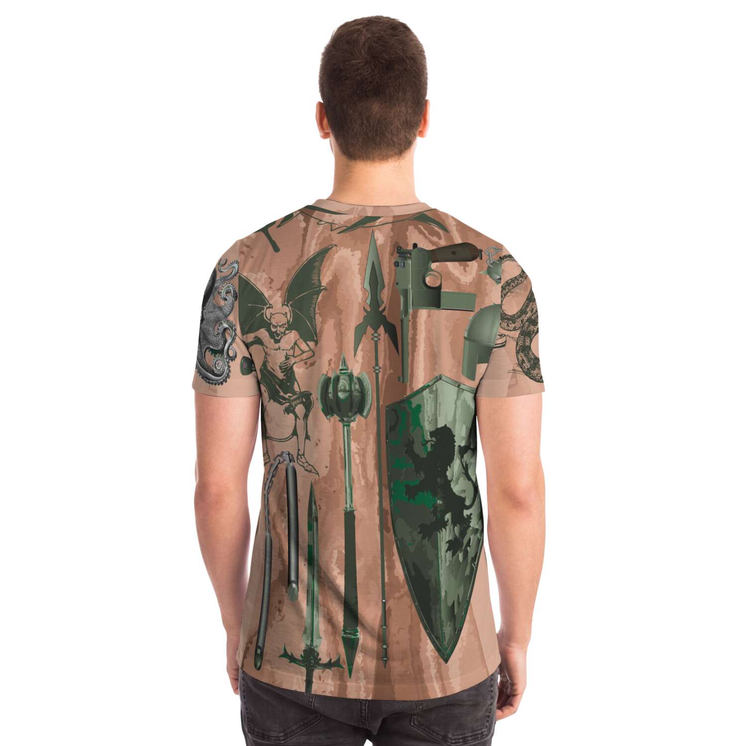 65 MCMLXV Men's Cosplay Youbori Tattoo Print T-Shirt - 65mcmlxv