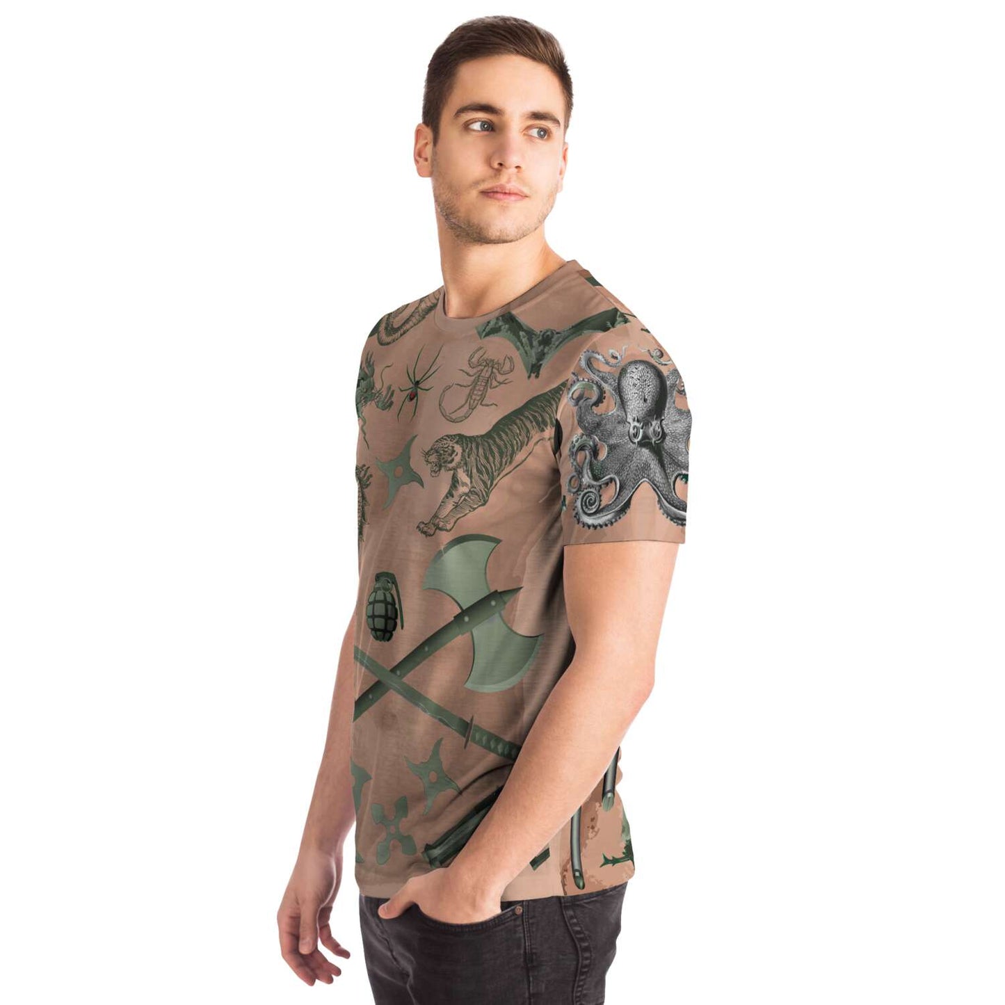 65 MCMLXV Men's Cosplay Youbori Tattoo Print T-Shirt - 65mcmlxv