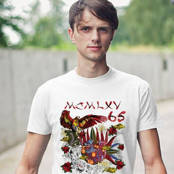 65 MCMLXV Men's "Destroy All Icons" Tattoo Graphic T-Shirt - 65mcmlxv