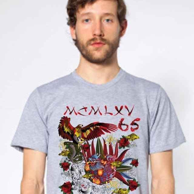 65 MCMLXV Men's "Destroy All Icons" Tattoo Graphic T-Shirt