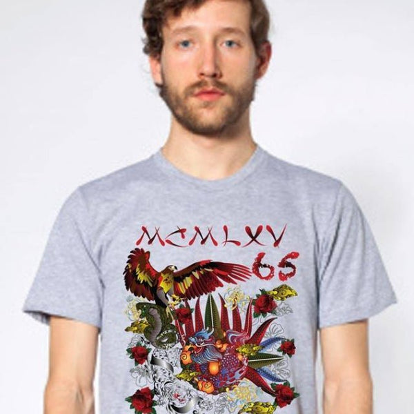 65 MCMLXV Men's "Destroy All Icons" Tattoo Graphic T-Shirt - 65mcmlxv