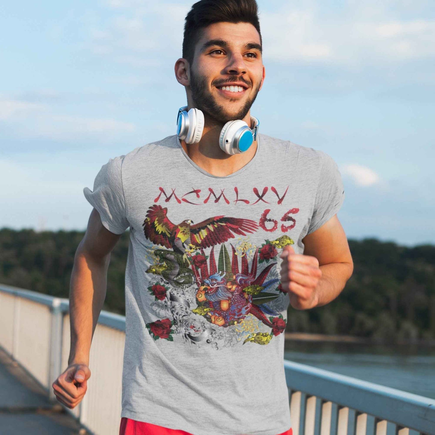 65 MCMLXV Men's "Destroy All Icons" Tattoo Graphic T-Shirt