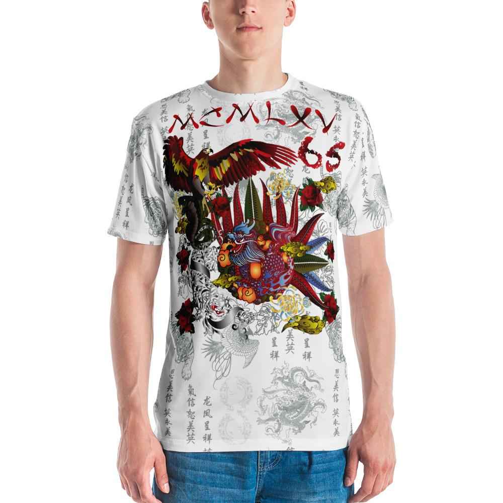 65 MCMLXV Men's "Destroy All Icons" Tattoo Print T-Shirt