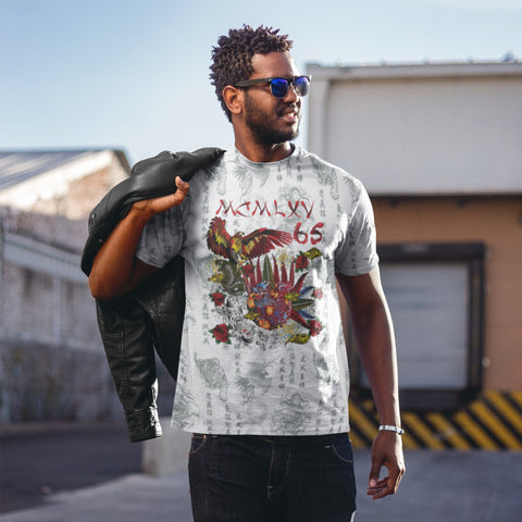 65 MCMLXV Men's "Destroy All Icons" Tattoo Print T-Shirt - 65mcmlxv