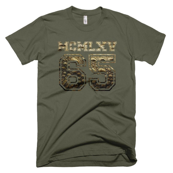 65 MCMLXV Men's Dinosaur Skin Varsity Logo Graphic T-Shirt - 65mcmlxv