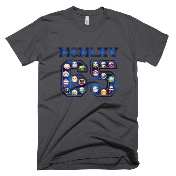 65 MCMLXV Men's Emoji Varsity Logo Graphic T-Shirt - 65mcmlxv