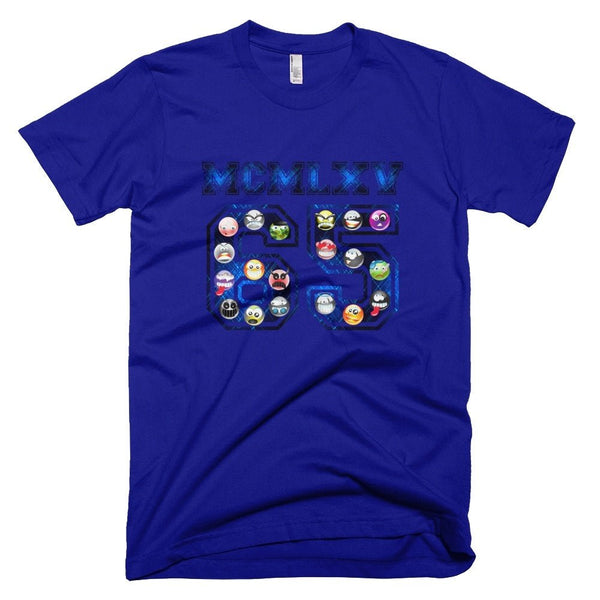 65 MCMLXV Men's Emoji Varsity Logo Graphic T-Shirt - 65mcmlxv