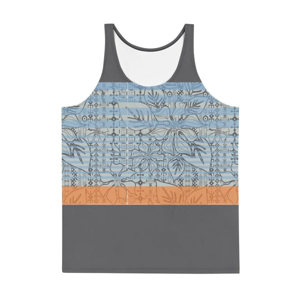 65 MCMLXV Men's Engineered Stripe Tropical Print Tank Top - 65mcmlxv
