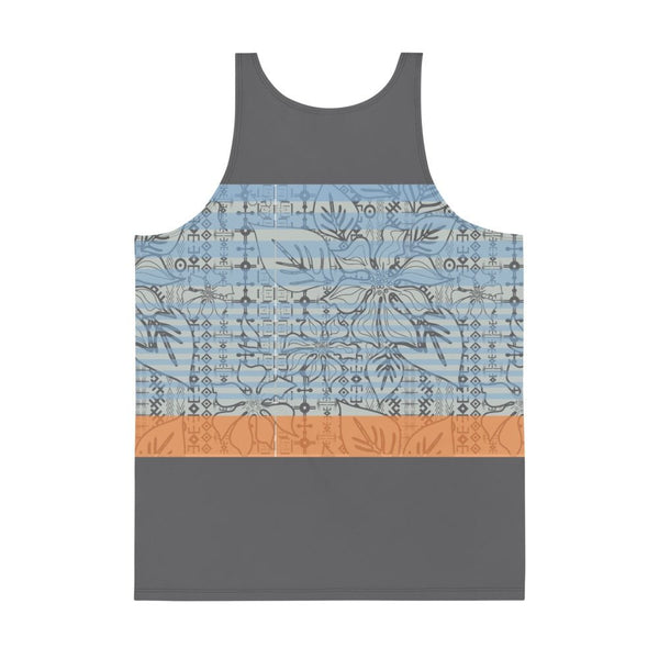 65 MCMLXV Men's Engineered Stripe Tropical Print Tank Top - 65mcmlxv