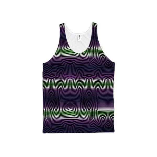 65 MCMLXV Men's Geometric Gradient Wave Tank Top