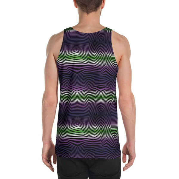 65 MCMLXV Men's Geometric Gradient Wave Tank Top - 65mcmlxv