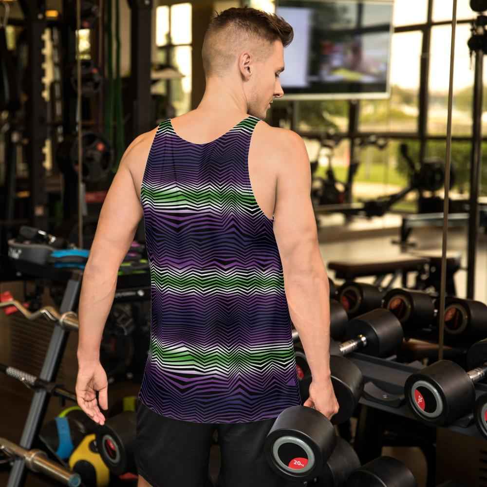65 MCMLXV Men's Geometric Gradient Wave Tank Top