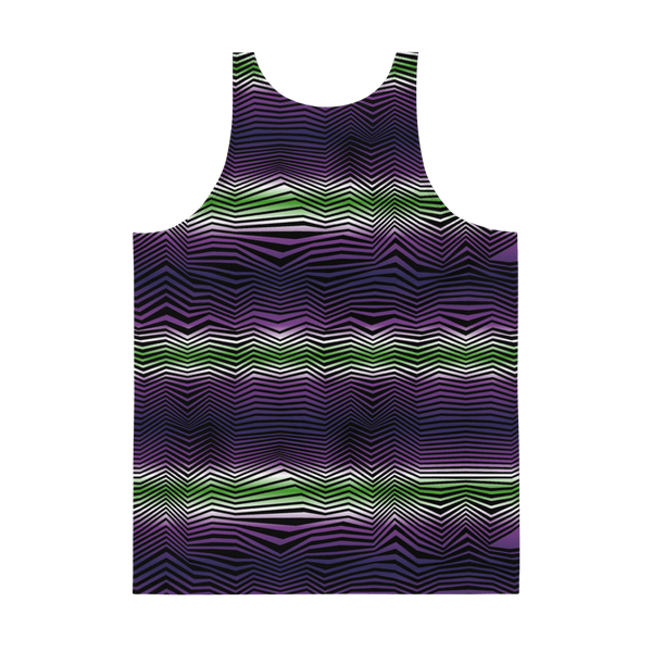 65 MCMLXV Men's Geometric Gradient Wave Tank Top - 65mcmlxv