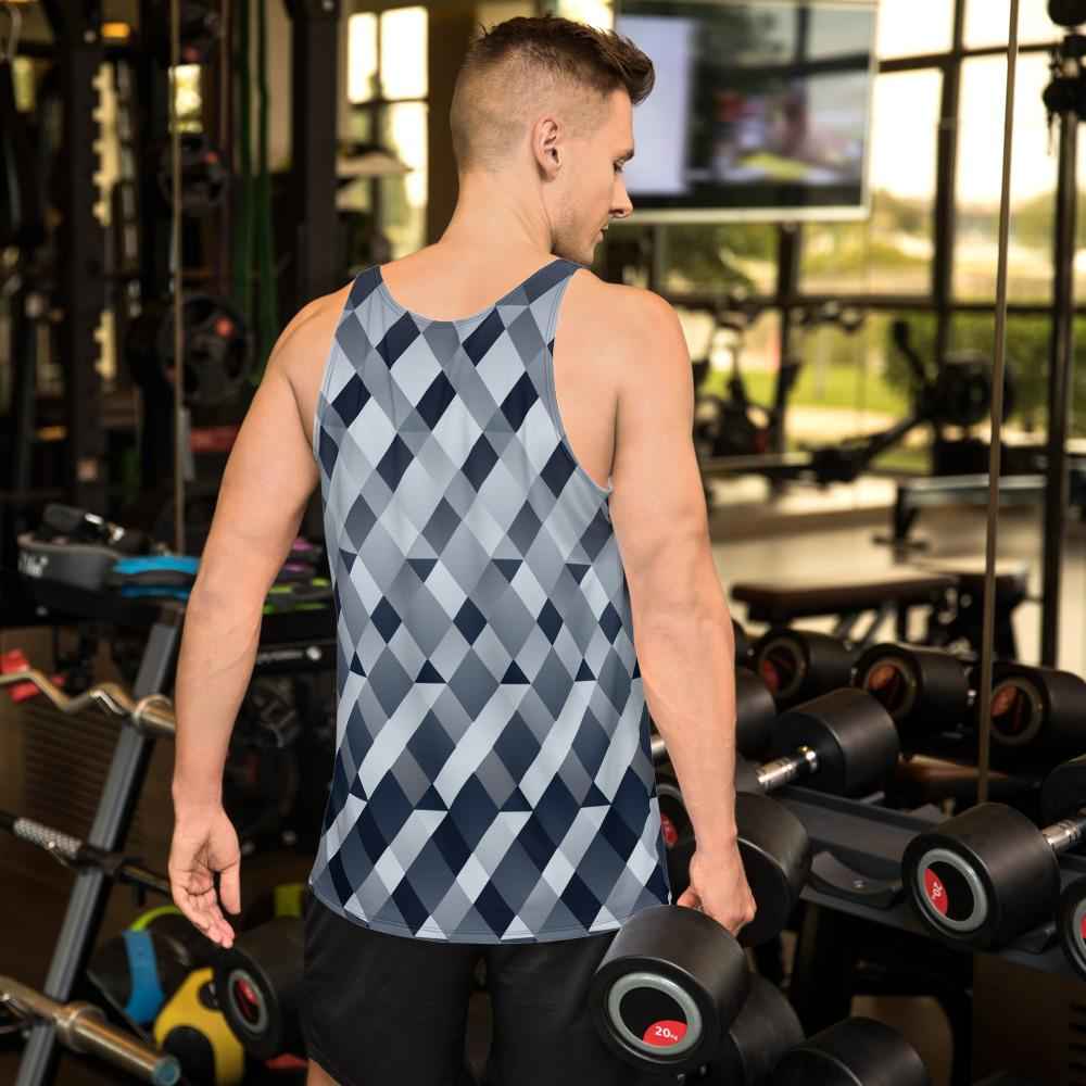 65 MCMLXV Men's Gradient Geometric Diamonds Tank Top
