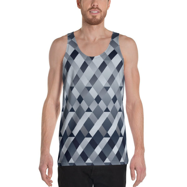 65 MCMLXV Men's Gradient Geometric Diamonds Tank Top - 65mcmlxv