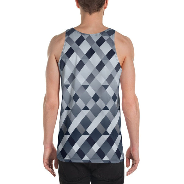 65 MCMLXV Men's Gradient Geometric Diamonds Tank Top - 65mcmlxv