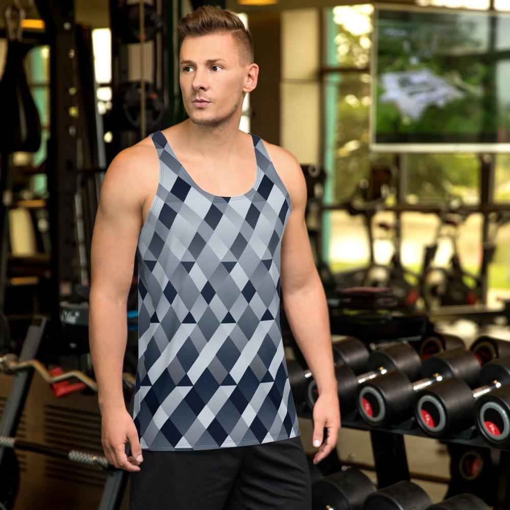 65 MCMLXV Men's Gradient Geometric Diamonds Tank Top