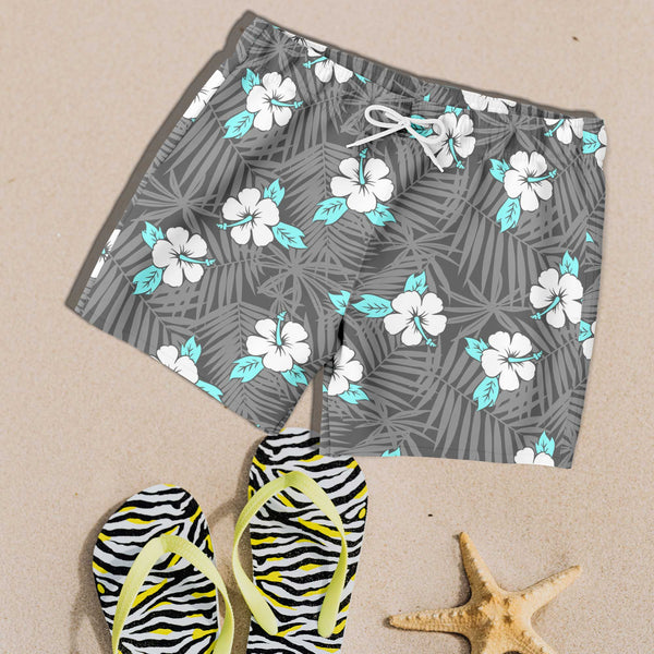 65 MCMLXV Men's Hibiscus Tropical Print Swim Trunk - 65mcmlxv
