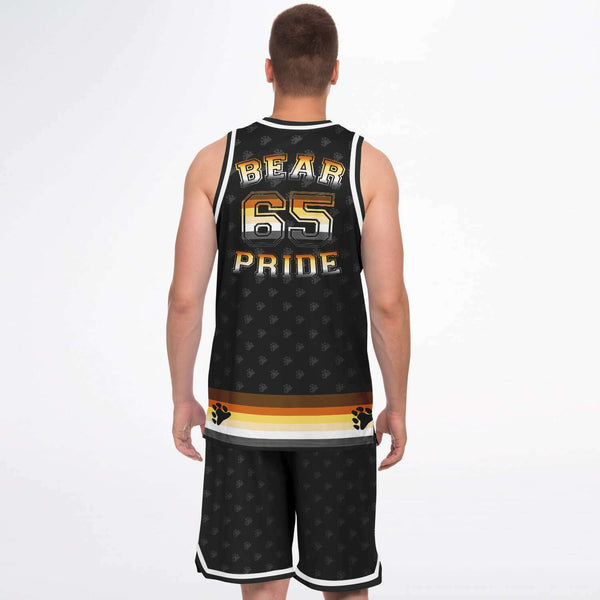 65 MCMLXV Men's LGBT Bear Pride Basketball Jersey Top and Short Set - 65mcmlxv