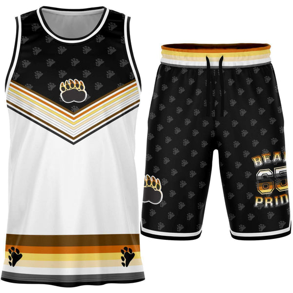 65 MCMLXV Men's LGBT Bear Pride Basketball Jersey Top and Short Set - 65mcmlxv
