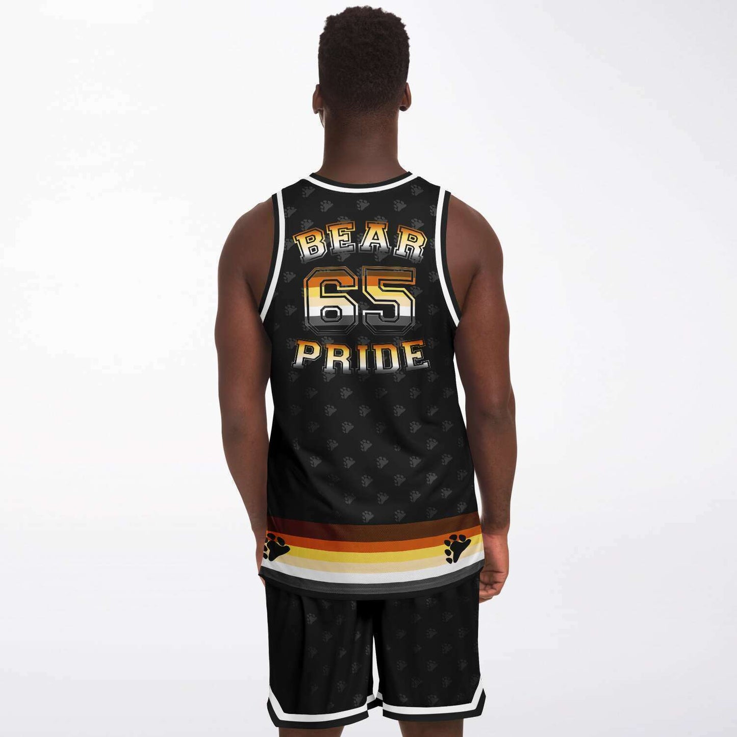 65 MCMLXV Men's LGBT Bear Pride Basketball Jersey Top and Short Set - 65mcmlxv