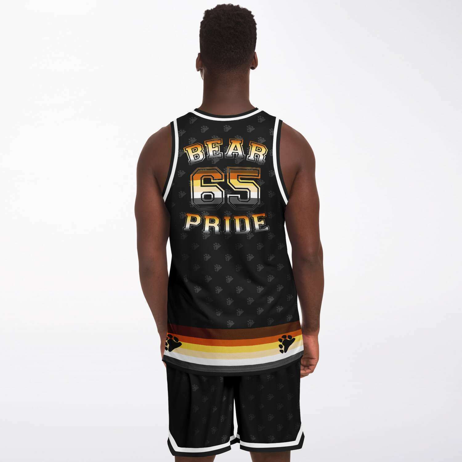 65 MCMLXV Men's LGBT Bear Pride Basketball Jersey Top and Short Set - 65mcmlxv