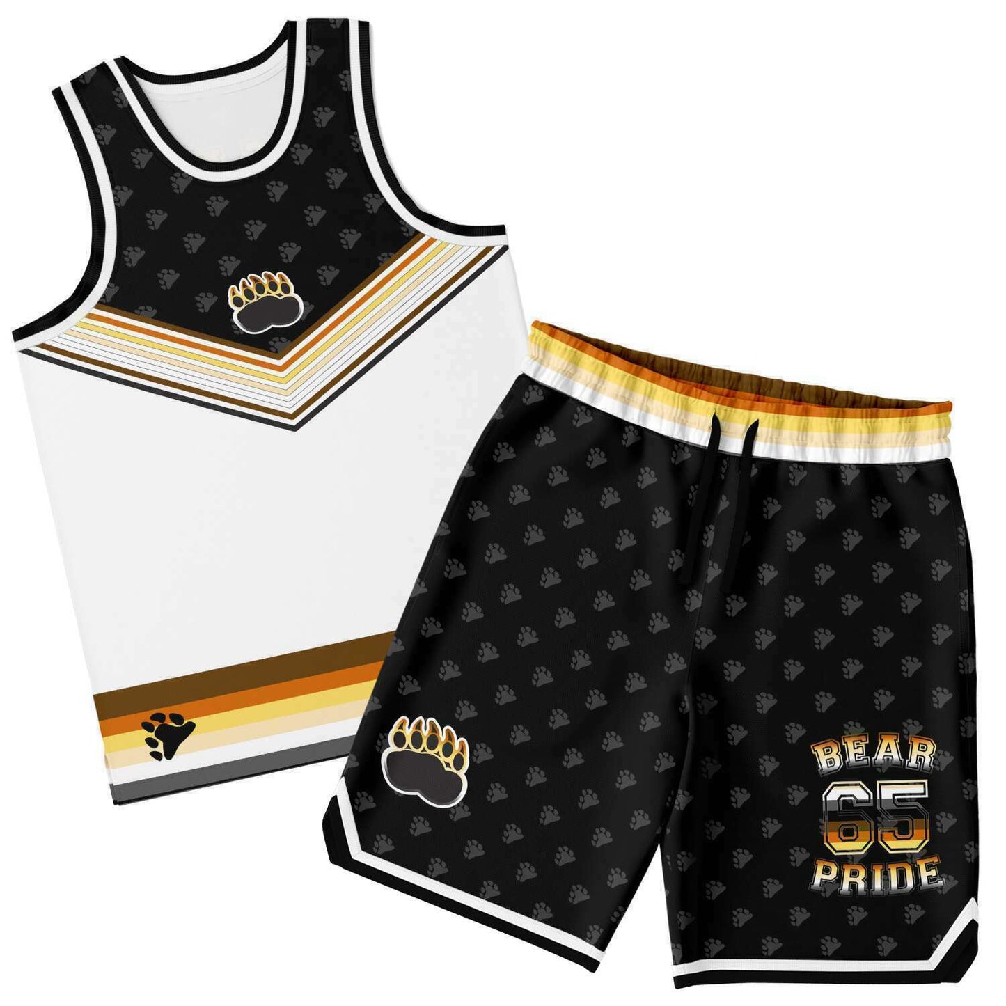 65 MCMLXV Men's LGBT Bear Pride Basketball Jersey Top and Short Set - 65mcmlxv