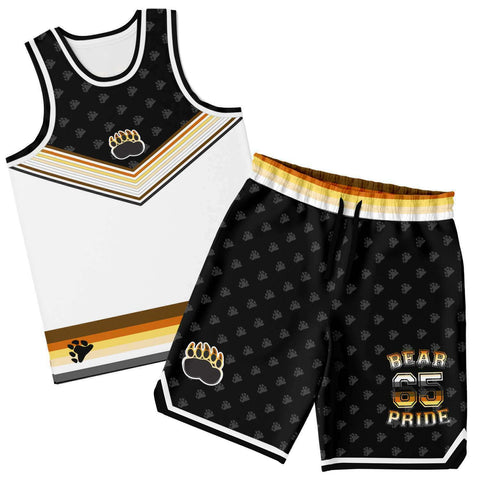 65 MCMLXV Men's LGBT Bear Pride Basketball Jersey Top and Short Set - 65mcmlxv