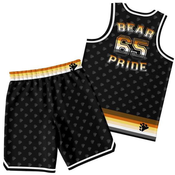 65 MCMLXV Men's LGBT Bear Pride Basketball Jersey Top and Short Set - 65mcmlxv