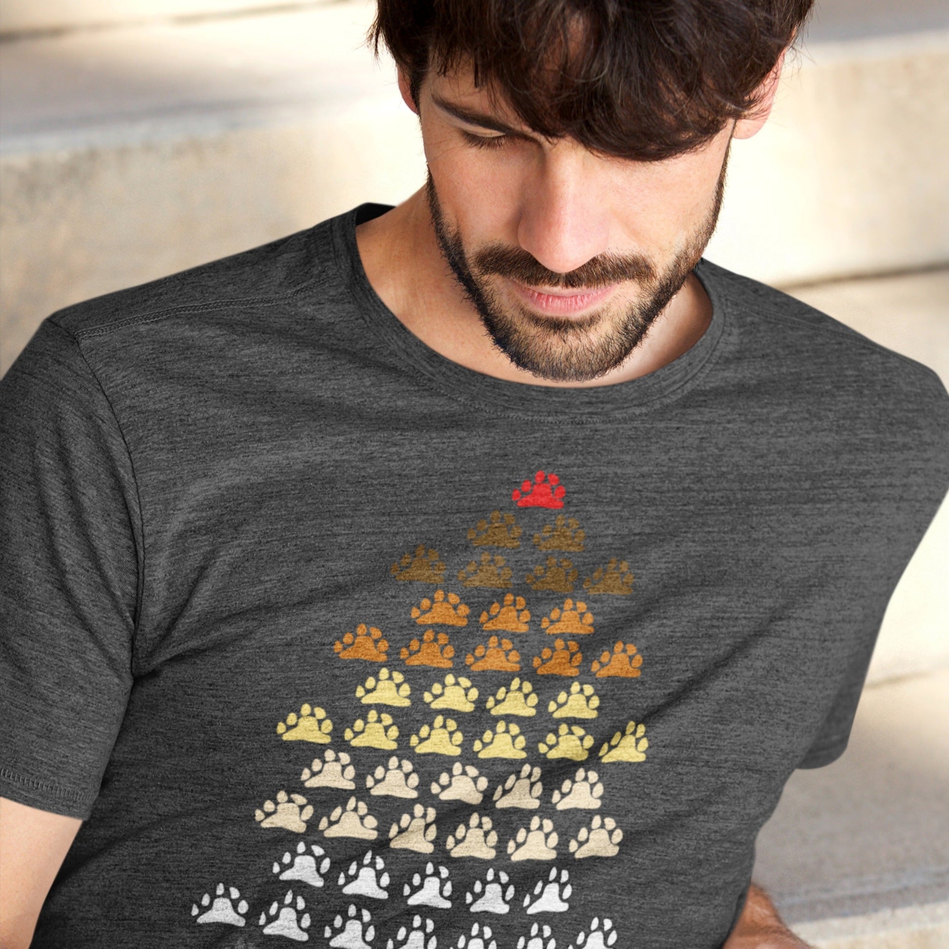 65 MCMLXV Men's LGBT Bear Pride Flag Christmas Tree Graphic T-Shirt - 65mcmlxv