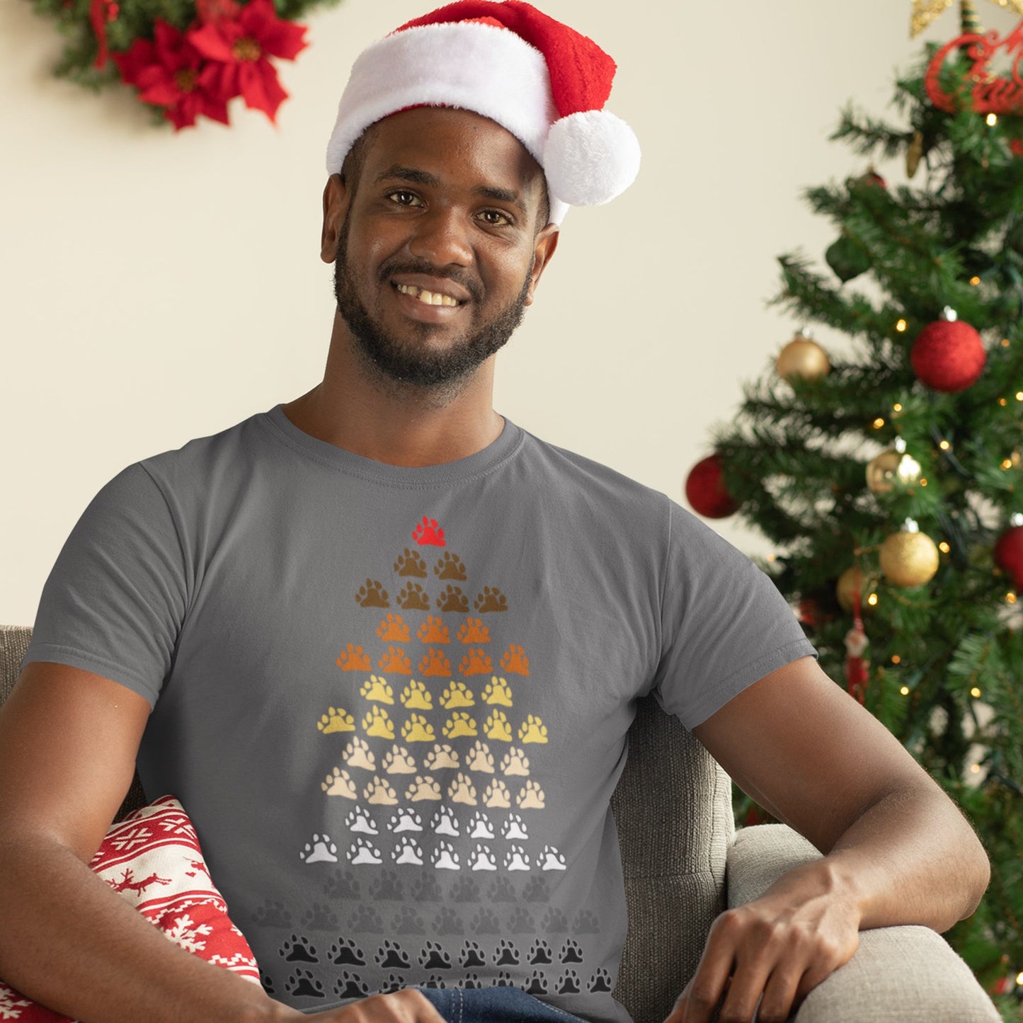 65 MCMLXV Men's LGBT Bear Pride Flag Christmas Tree Graphic T-Shirt - 65mcmlxv