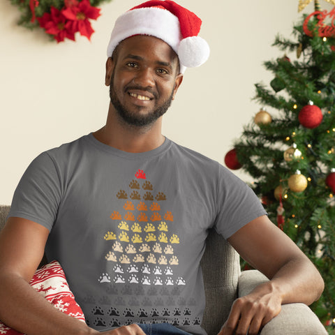 65 MCMLXV Men's LGBT Bear Pride Flag Christmas Tree Graphic T-Shirt - 65mcmlxv