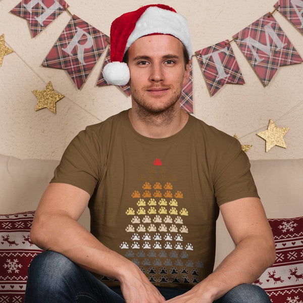 65 MCMLXV Men's LGBT Bear Pride Flag Christmas Tree Graphic T-Shirt - 65mcmlxv