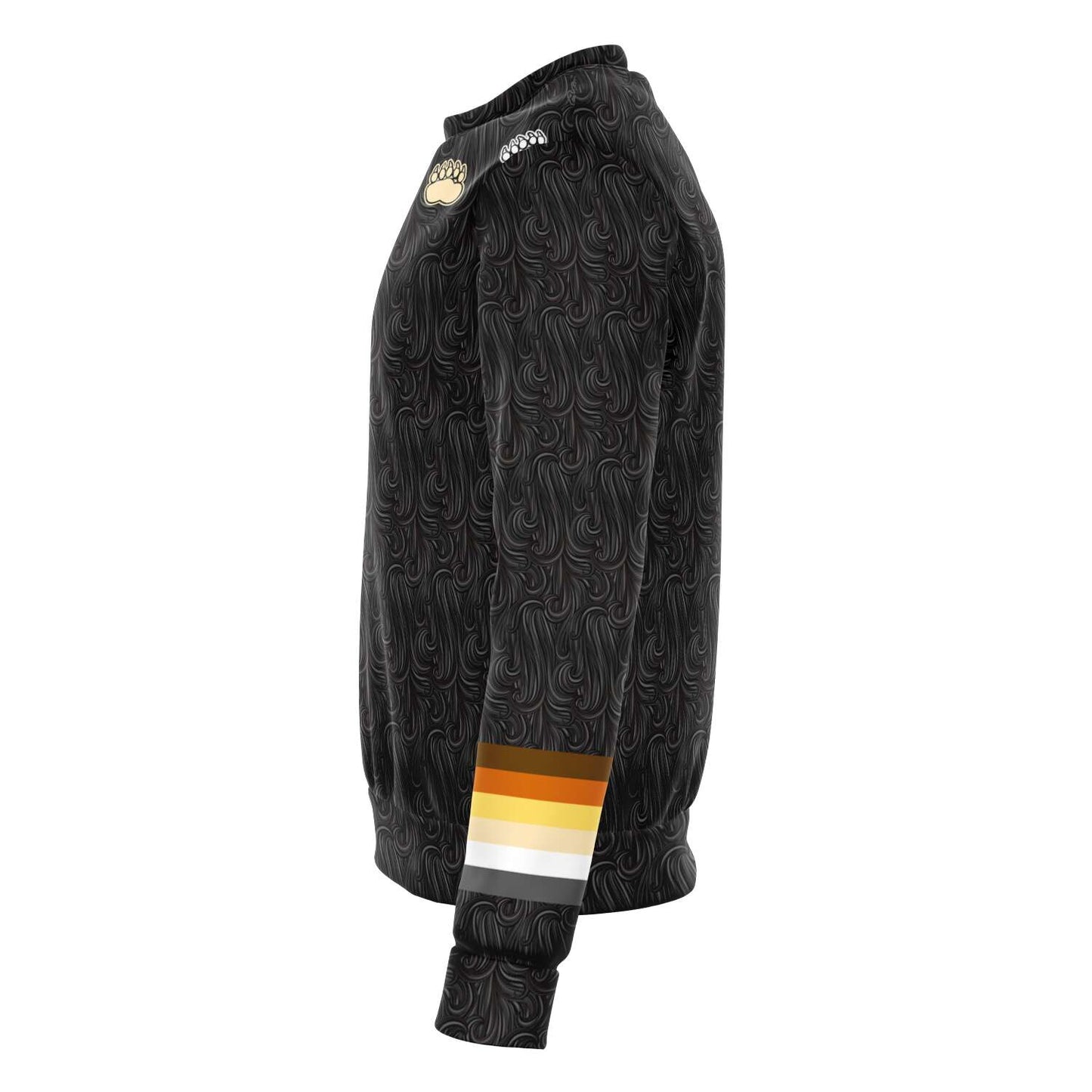 65 MCMLXV Men's LGBT Bear Pride Flag Paws Fur Print Sweatshirt Jumper - 65mcmlxv