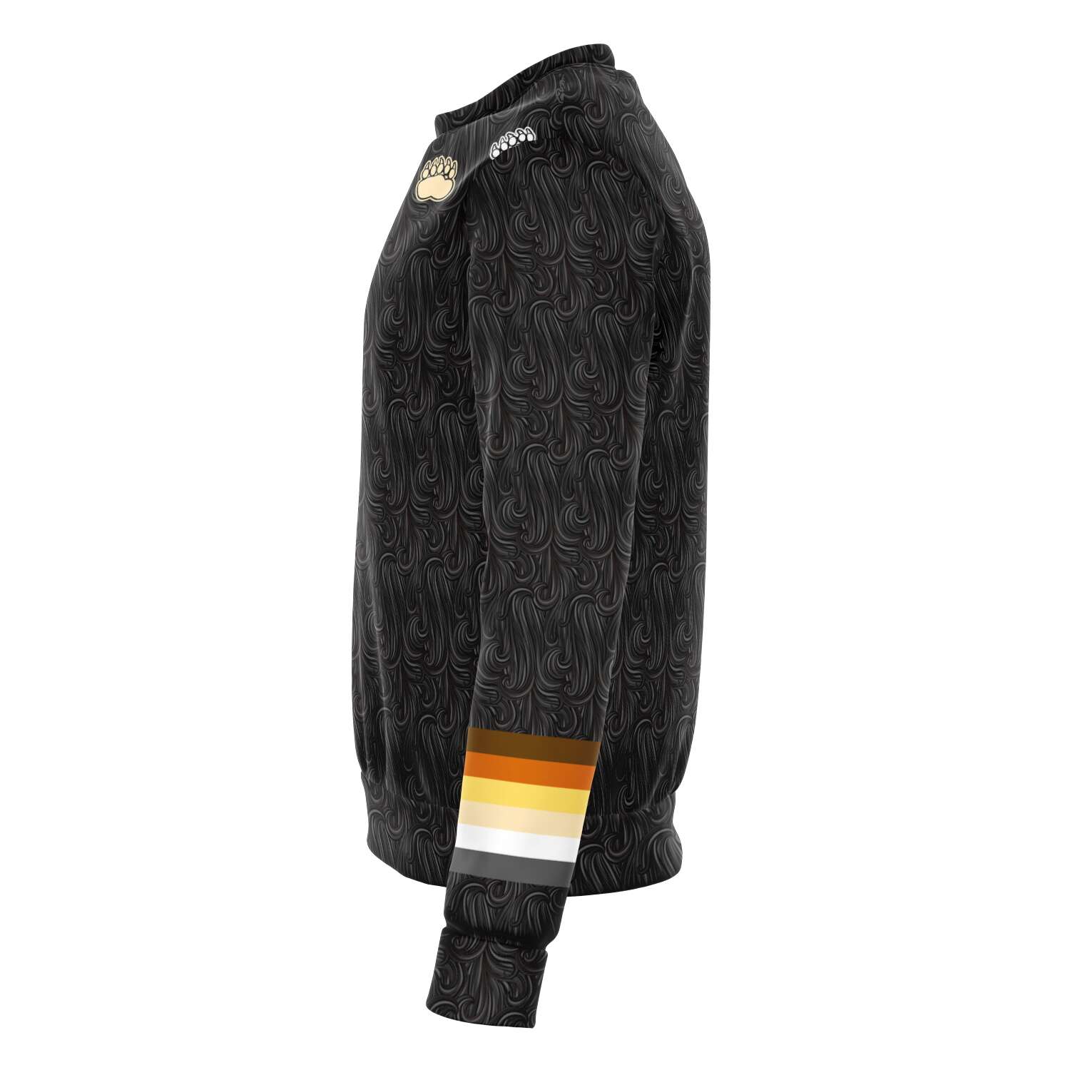 65 MCMLXV Men's LGBT Bear Pride Flag Paws Fur Print Sweatshirt Jumper - 65mcmlxv
